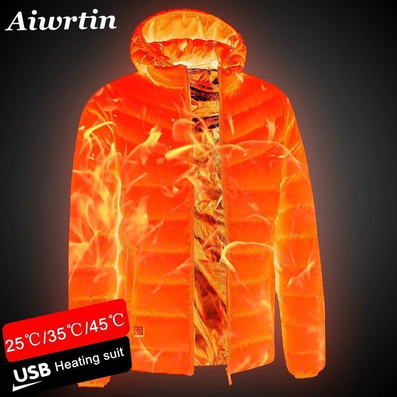 Men Heated Jackets USB Electric Battery Long Sleeves Heating Hooded Jackets Warm
Opens in a new wind