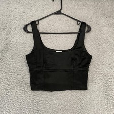 Wilfred Bustier Tank Top Womens XS Cropped Square Neck Satin Corset Aritzia