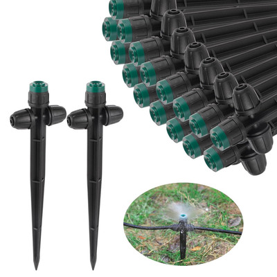 Drip Irrigation Emitters Sprayers for 1/4'' Tubing, Adjustable 360 Degree Water F
