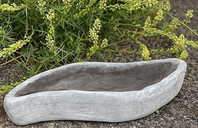 Frostfeste Steinfigur Pflanzschale Welle groß 38 cm Gartenfigur Steinguss