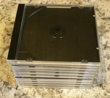 Lot of 50 Standard Black CD DVD Blu-ray Jewel Cases – Replacement Storage