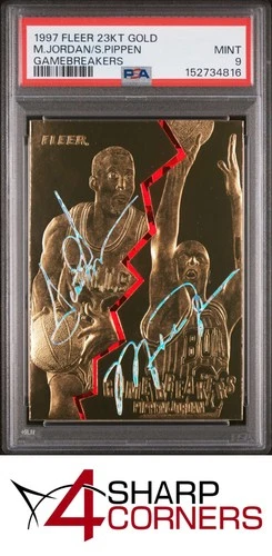 1997 FLEER 23KT GOLD GAMEBREAKER MICHAEL JORDAN-SCOTTIE PIPPEN /1998 POP 2 PSA 9