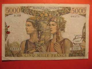 Billet de 5 000 Francs Terre & Mer B 6 12 1956 B