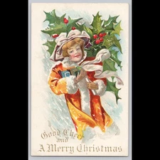 Antique Postcard Good Cheer Merry Christmas Fairbury IL 1912