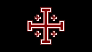 Jerusalem Templar Cross Flag Self Adhesive Sticker