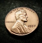 1957  Lincoln Wheat Cent Penny Coin  VERY GOOD Condition  VINTAGE  Free Shipping