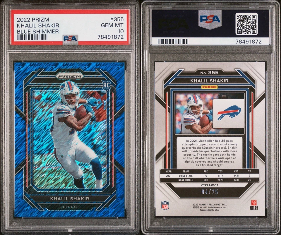 2022 Panini Prizm - Rookies Khalil Shakir #355 Blue Shimmer Prizm /25 (RC) - Image 3 of 3