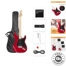 Starter Electric Guitar Set: 39" Red Guitar with 20W Amp  Essential Accessories