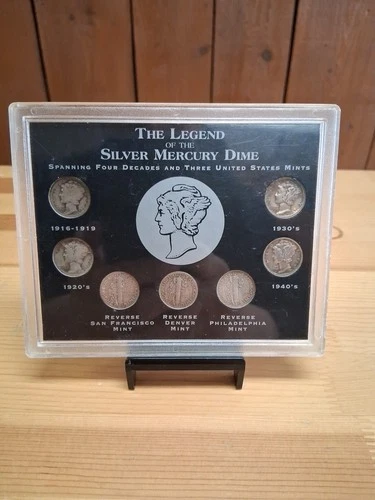 SHORT SET 1917 - 1945 P D S (7 PIECE LOT) Mercury Silver Dimes GOOD / VG