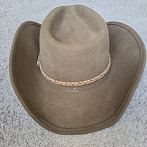 Stetson Hat Cowboy Fitted Mens 7 3/8 Brown American Buffalo Collection Wool USA - Picture 4 of 12
