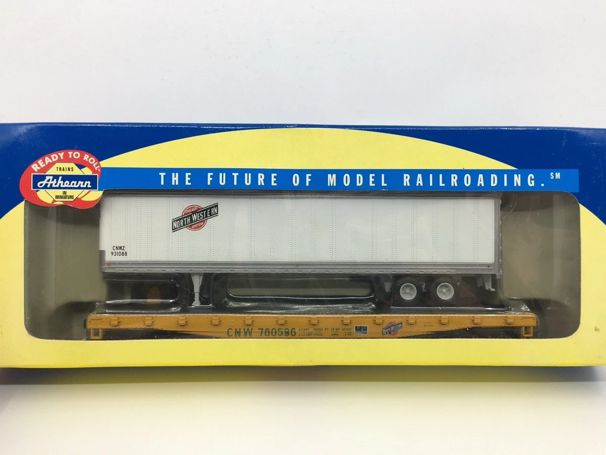 Wagon Flat Car w/40' Trailer Florida East Coast 3 rails échelle O MTH