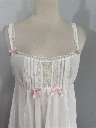 Betsey Johnson Slip Dress Womens S Whit Ruffle Babydoll Ethereal Fairycore Y2K - Picture 2 of 8