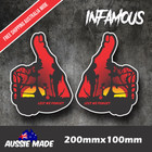 <!--F#f_0-->TRUCKERS THUMB LEFT AND RIGHT 100mm H VINYL STICKER ANZAC Lest we forget aussie<!--F/-->