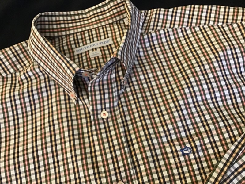 SOUTHERN TIDE men XL long sleeve BUTTON UP SHIRT cotton PLAID excellent!