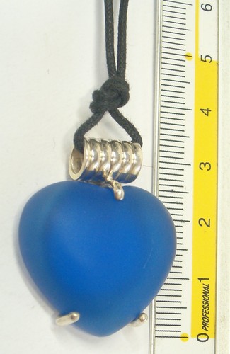 Silver Pendant 925 with Heart IN Quartz Synthetic - Pendant With Choker - Picture 2 of 3