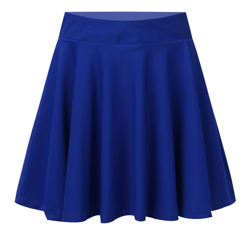 Kid Skater Skirt Girl Plain Knee Length A-line Stretchy Swing Tennis Skirt Dress - Picture 13 of 100