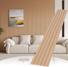 WPC Slat Wall Paneling,8-Pack 3D WPC Wood Wall Panels,Acoustic Wall Panels for I