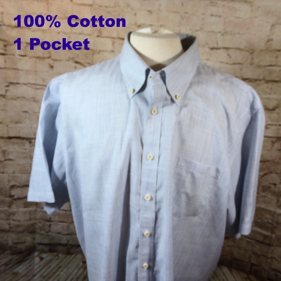 ENRO мужской 2XB платье рубашка с длинным и коротким рукавом лот/2 синие полосы и чеки хлопок - Изображение 3 из 4