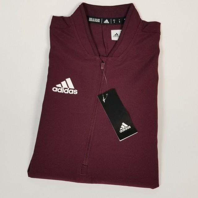 Adidas Mens Small Climalite Maroon Short Sleeve 1/4Zip Batting Jacket