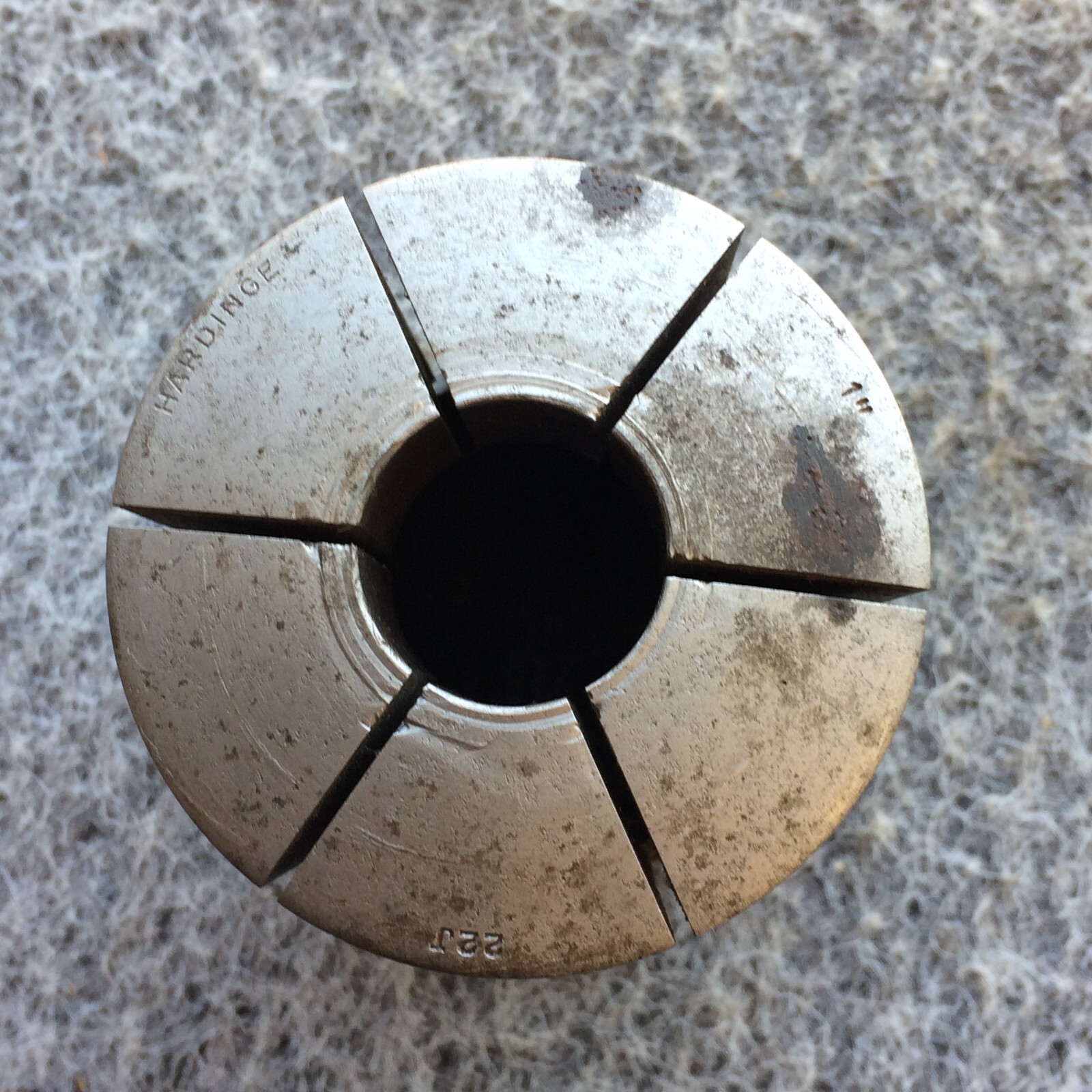 Hardinge 22J Collet 1” Diameter ROUND Serrated LATHE COLLET CHUCK NOSE