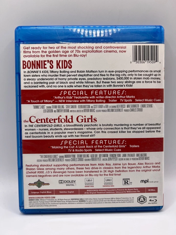 Bonnie’s Kids / The Centerfold Girls Dbl Feat Blu-ray 70s Gorgon Horror PLS READ - Image 2 of 4