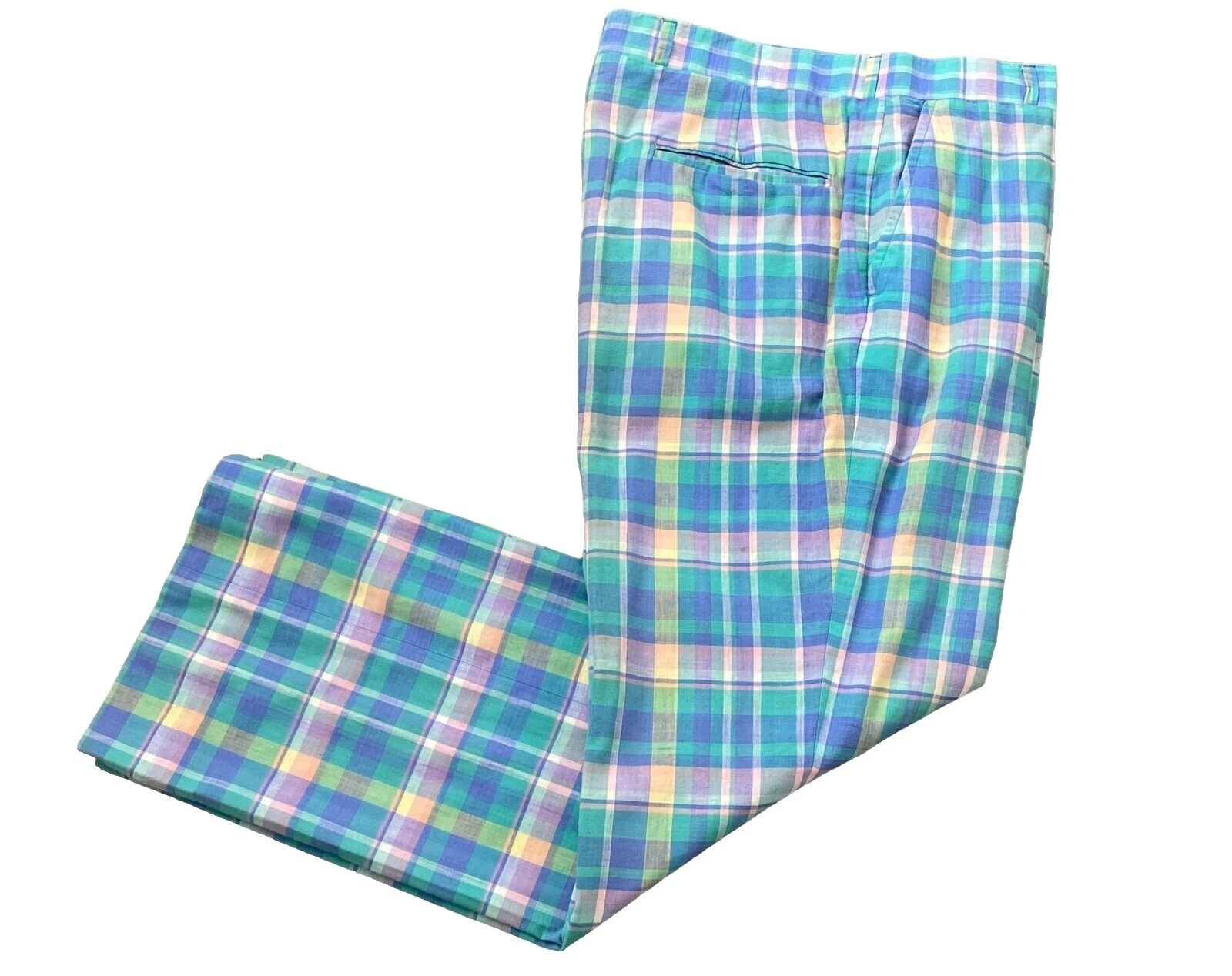 Fabric Regular Flat Front Vintage Pants for Men