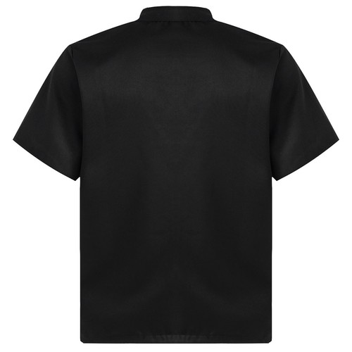 Unisex Chef Coat Double-Breast Short Sleeve Cook Jacket Kitchen Uniform Dress - Picture 62 of 140