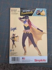 Simplicity Pattern 8197 Sz 6-14 DC Comics Bombshells Bat Girl Costume UNCUT NEW