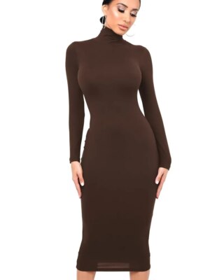 Hot sales Winter Black Turtleneck Sexy Women Dress Autumn Long Sleeve Skinny