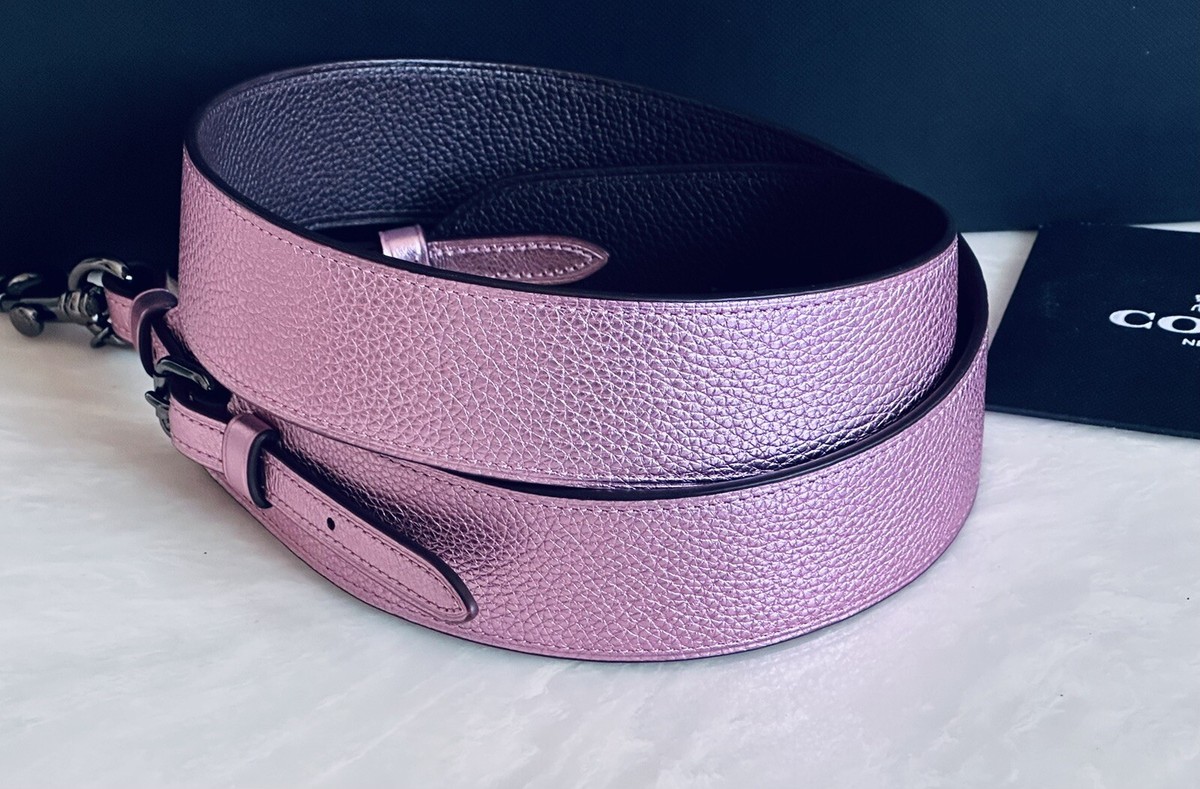 NEW COACH METALLIC PINK LEATHER NOVELTY STRAP 22865 | eBay