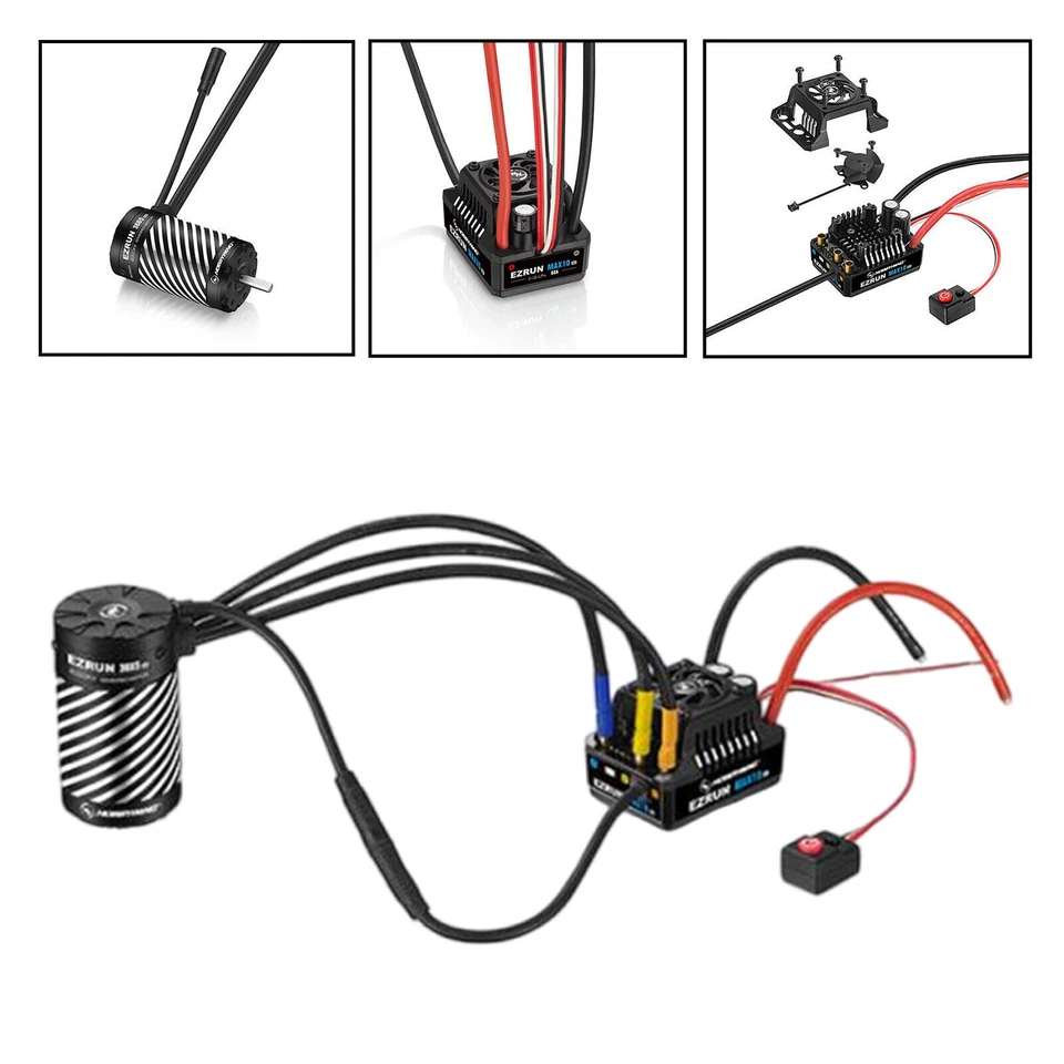 Combo Hobbywing EZRun MAX10 G2 80A ESC con kits de motor sin escobillas 4100kv 3652SD Foto 2 de 4