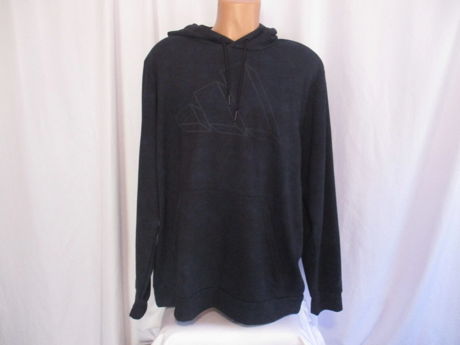 ADIDAS Hoodie Mens Lightweight Logo XL Blue
