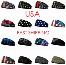 Sweatband American USA Flag Fashion Men Women Headband Yoga HairBand Sweat Bands