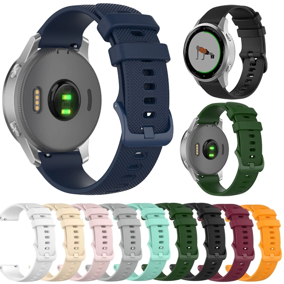 Pulseira de relógio de silicone 18/20/22 mm HR música 18/20/22 mm para Garmin Forerunner 245 645 6 4S - Imagem 2 de 4