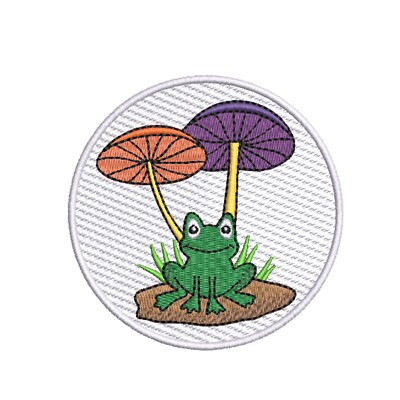 Frog and Mushroom Patch Embroidered Iron-on Applique Clothing Vest Jacket  Jeans
