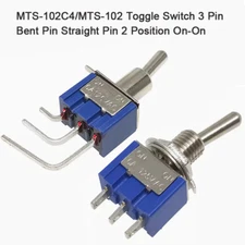 MTS-102C4/MTS-102 Toggle Switch 3 Pin Bent Pin Straight Pin 2 Position On-On
