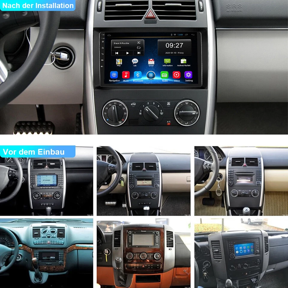 Android 13 Autoradio Für Mercedes Benz MB A/B W169 W245 W639 VITO RDS GPS WIFI - Bild 2 von 4