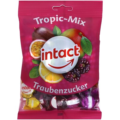 INTACT Hard pressed sugar candies TROPICAL MIX Brause-Traubenzucker FREE SHIP