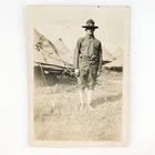 Named WW1 Soldier Camp Photo c1918 John Metzger Tents Military Man Art D1155
