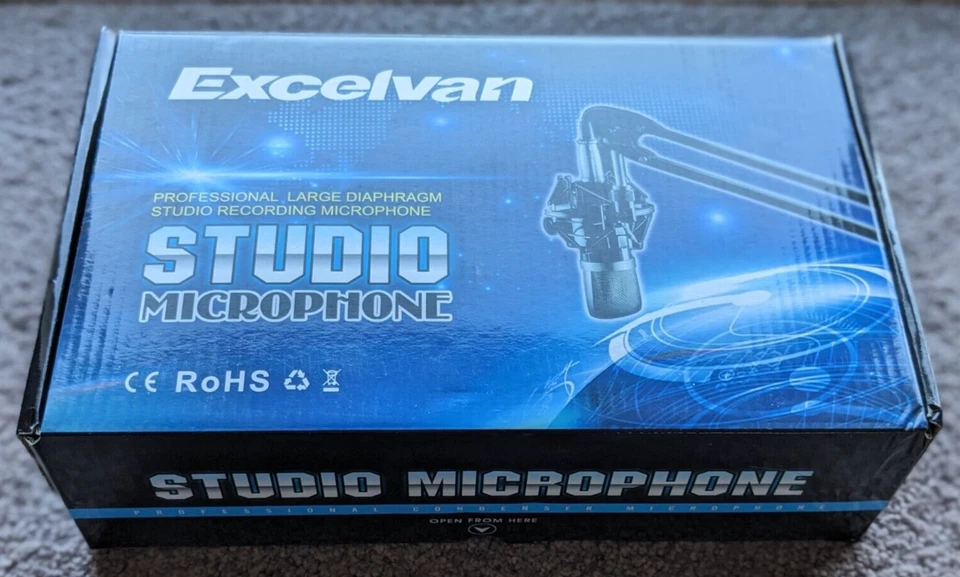 Excelvan Studio Professional Large Diaphragm Recording Condenser Microphone Blue - Image 2 of 4