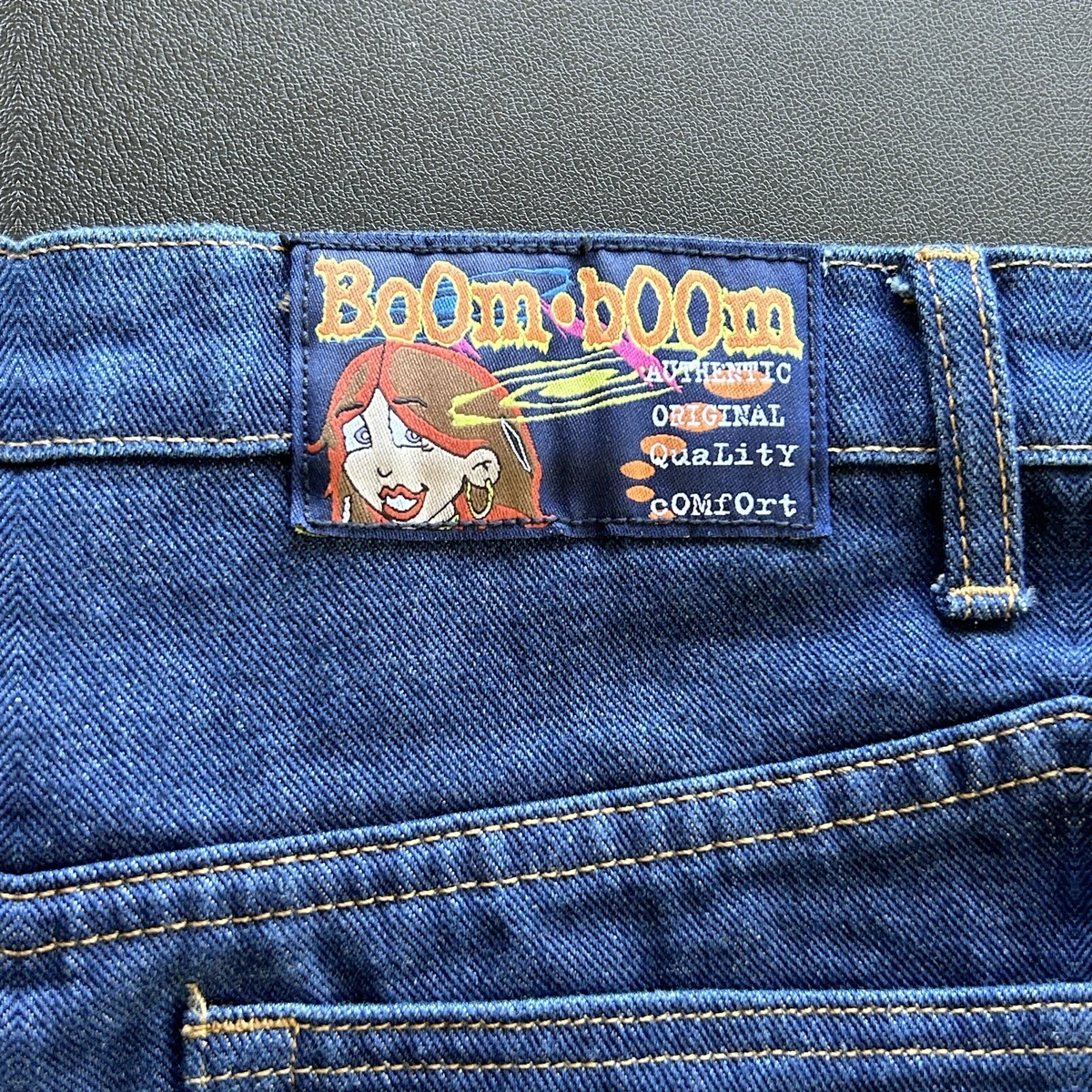 VTG NOS 90s Boom Boom Wide Leg Rave Skate Blue Flare Jeans 14W