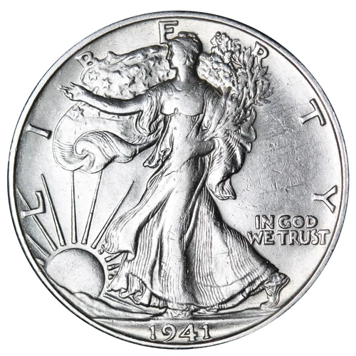 1941-D Walking Liberty Half Dollar In AU Condition