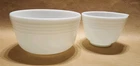 Pyrex White Glass Hamilton Beach Mixing Bowls, Set of 2, Vintage Marked 6, 19