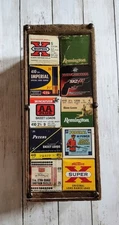 Vintage EMPTY Shotgun Shell Boxes Shadowbox Wooden Western Ammo Crate