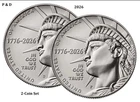 1776-2026 P + D SemiQ  Half Dollar 50¢ BU  2-Coin Set