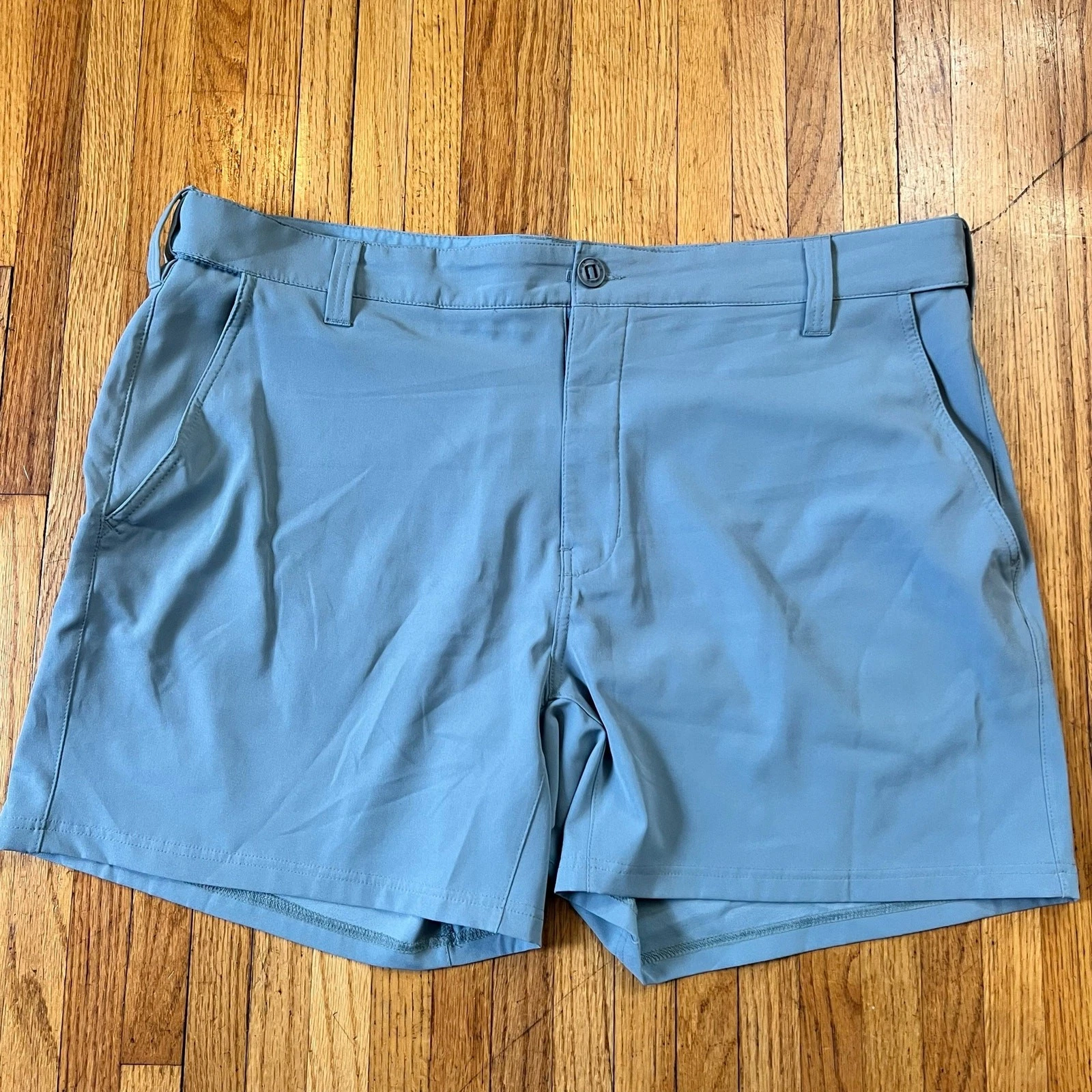 Huk Shorts Men XXL Performance Fishing Shorts Elastic Stretch Waist Blue
