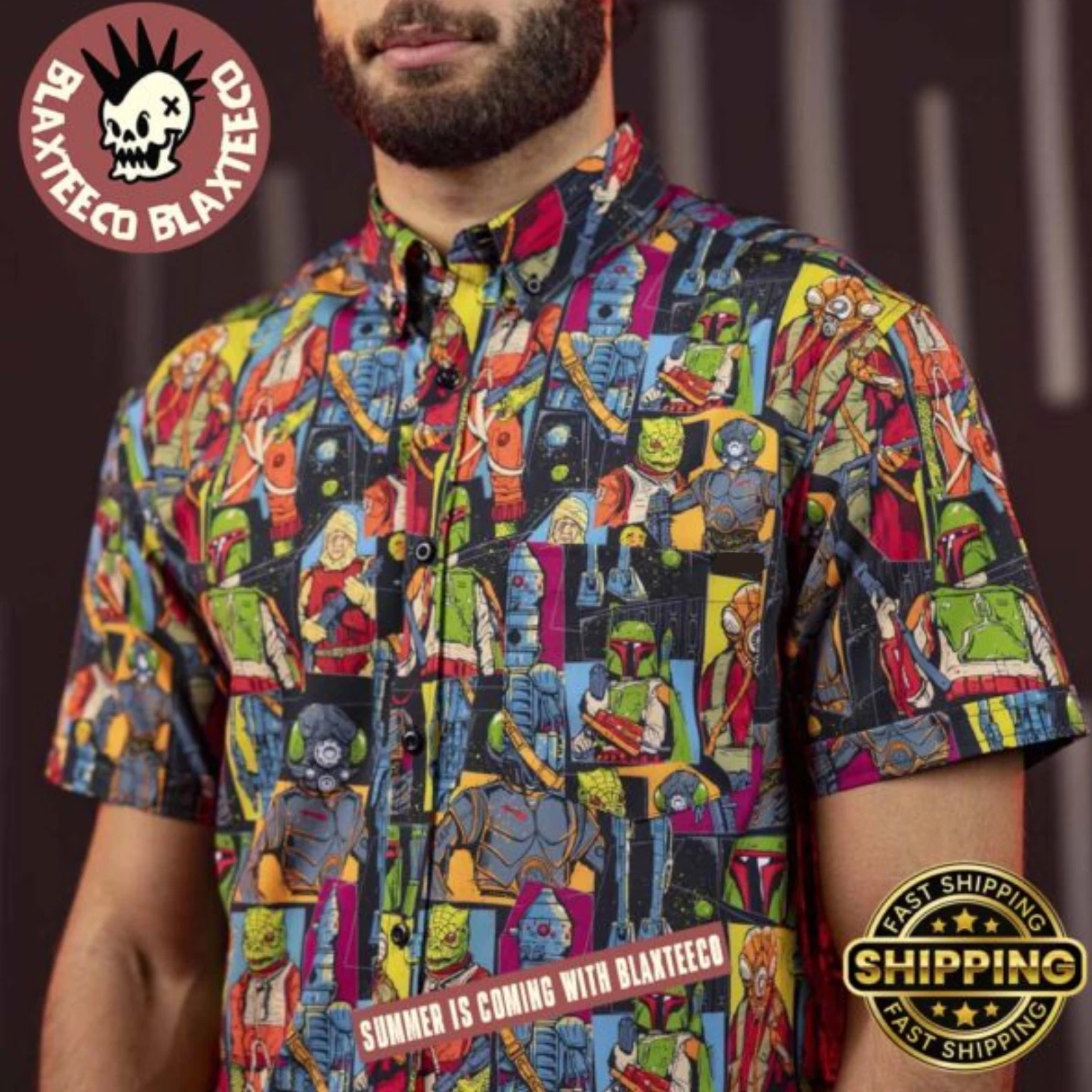 Star Wars Any Methods Necessary Button Short Sleeve Hawaiian Shirt