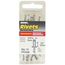 Surebonder FPC68A Pop Rivet, Long, 1/2 in Grip, 3/16, 1/2 in L, Aluminum