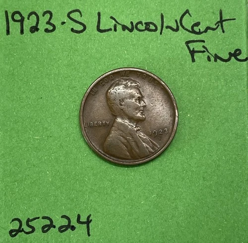 1923 S Lincoln Wheat Cent / Penny 1c Fine See Pictures