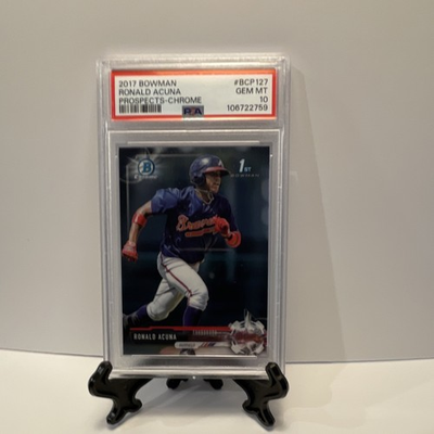 #ad #ad 2017 1st Bowman Chrome Prospects Ronald Acuna Rookie #BCP127 PSA 10 Braves $150.00
